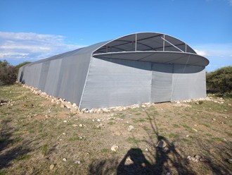 Tunnelwith grey netting